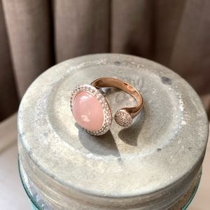 Bronzallure Open Ring w/ Rose Quartz Gemstone